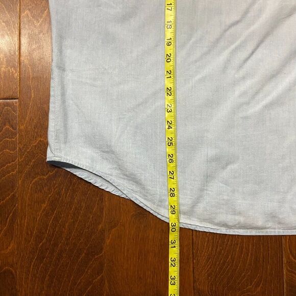 Dockers Vintage 90s Denim Cotton Blue Button Front Shirt Men's Size Large - Picture 8 of 8